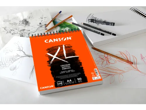 Schetspapier Canson XL Sketch 120vel 90gr A4 ivoorwit
