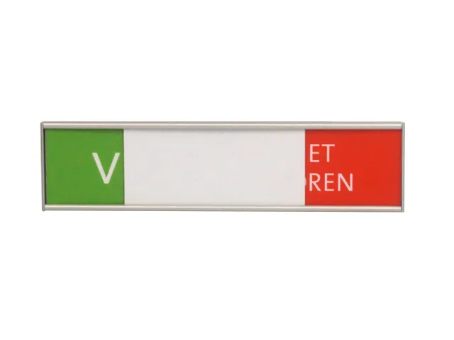 Design Schuifbord Aluminium Niet Storen Groen Rood 150x40mm