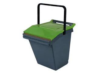 Easytech Afvalscheidingsbak Kunststof 40 Liter Grijs Groen - 1
