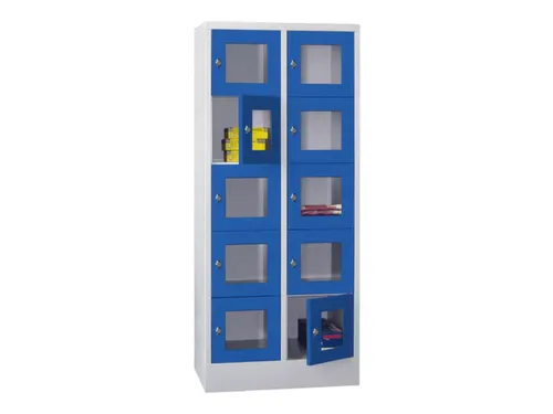 lockerkast,HxBxD 1850x800x500mm,2x5vakken,RAL7035,front RAL5010