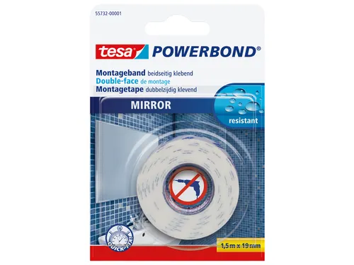 Montagetape tesa Powerbond Spiegel dubbelzijdig 1,5mx19mm