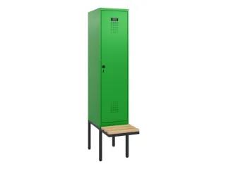 locker met bank,HxBxD 1950x400x815mm,1vak,vak B 400mm,draaigrendel - 2