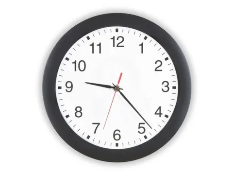 Radiografische Wandklok Ø 30cm Kunststof Zwart Cijferaanduiding