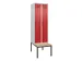 locker met bank,voor scheiding van kleding,HxBxD 2120x600x815mm,2vak
