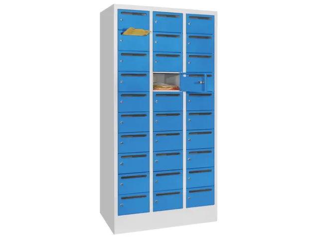 Postsorteerkast 1850x930x500mm 3x10 Vakken Ral7035 Front Ral5012