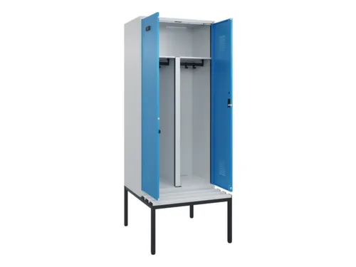 PBM-locker met bank,HxBxD 2120x800x815mm,2vak,vak B 400mm