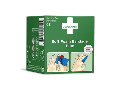 Cederroth 51011011 Soft Foam Bandage Blauw 6cmx2m 20 stuks