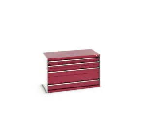 ladekast HxBxD 800x1300x750mm 4laden romp RAL7035 front RAL3004 - 7