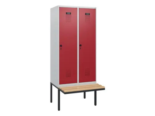 locker met bank,HxBxD 1950x800x815mm,2vak,vak B 400mm,draaigrendel