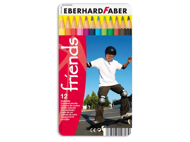 Kleurpotloden Eberhard Faber Classic metaaletui a 12 stuks