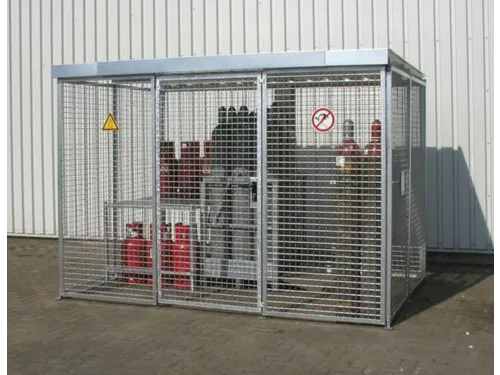 Gasflessendepot Dak Staal/Gaas Hxbxd 2180x2100x1085mm 32 Gasflessen