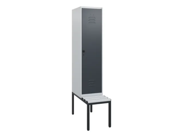 locker met bank,HxBxD 1950x400x815mm,1vak,vak B 400mm,draaigrendel