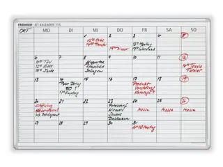 weekplanners HxB 60x90cm magnetisch bord wit met raster - 1