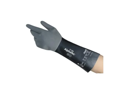 Ansell AlphaTec 53-001 chemische handschoenen, zwart, maat 9, 6 paar