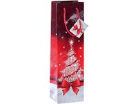Kerstcadeautas bottle in het design "Sparkling Tree" met glanslaklaag