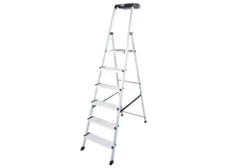trapladder,eenzijdig,6treden,bordes m. antislip elementen,balk L 2,05m - 5