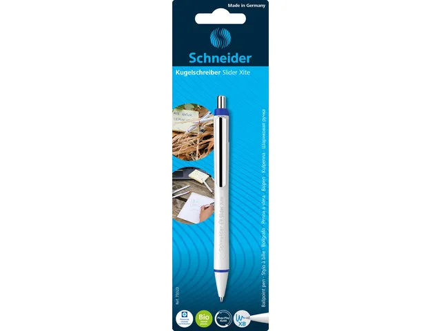 Balpen Schneider Slider Xite Wit-blauw 1st Op Blister