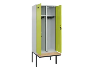 locker met bank,voor scheiding van kleding,HxBxD 2120x800x815mm,2vak - 1