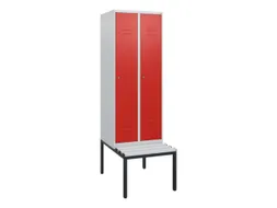 locker met bank,HxBxD 1950x600x815mm,2vak,vak B 300mm,cil.-slot