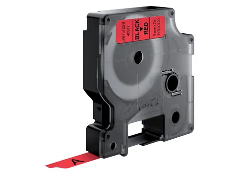 Labeltape Dymo 40917 D1 S720720 9mmx7m zwart op rood