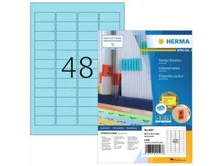 HERMA 4547 Gekleurde etiketten A4 45,7x21,2mm Blauw 4800 stuks - 1