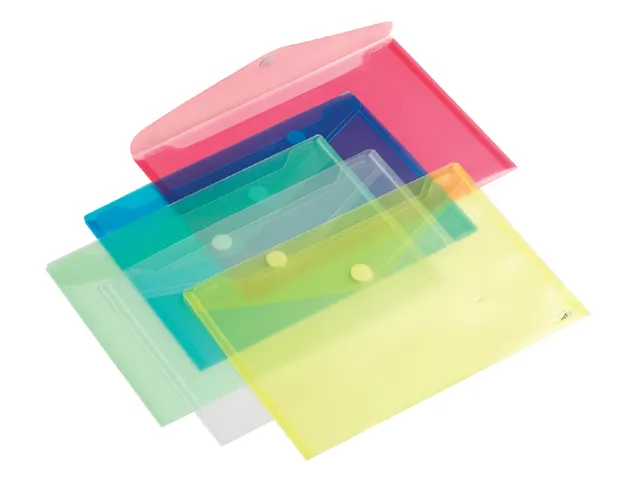 Enveloptas HF2 A4 335x240mm dwars PP transparant rood