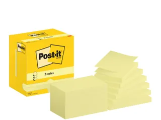 Memoblok Post-it Z-Note R350 76x127mm geel 12 stuks - 2