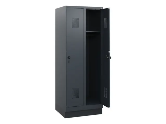 schoollocker,HxBxD 1630x600x500mm,2vak,vak B 300mm,draaigrendel,sokkel