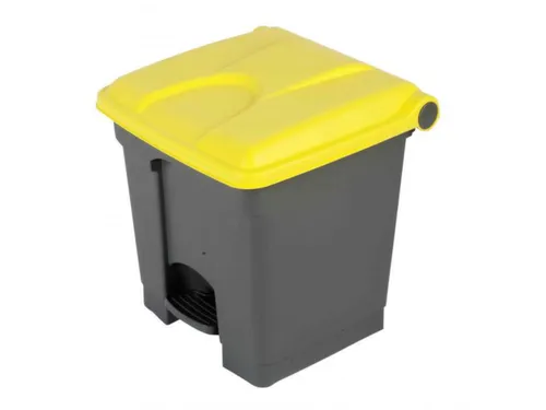 pedaalemmer,1x30l,HxBxD 435x398x410mm,romp PP grijs,deksel PP geel