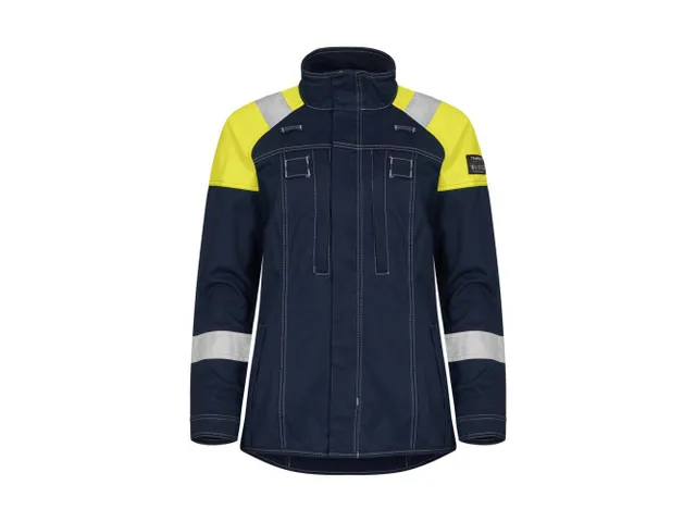 Tranemo 5739 FR/AS werkjas, marineblauw/geel, maat 44, per stuk