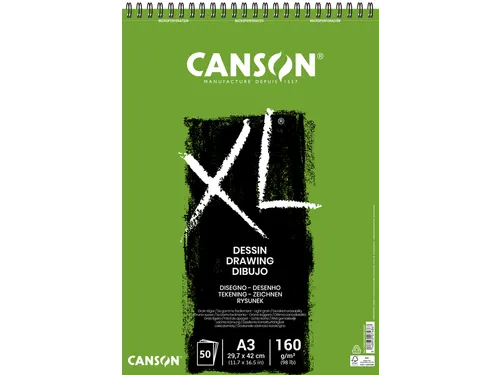 Tekenpapier Canson XL Drawing 50vel 160gr A3 wit