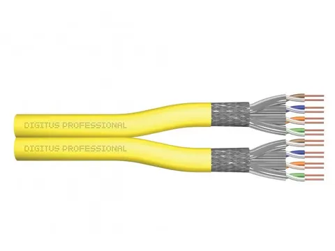 CAT 7A S-FTP installatiekabel 1500 MHz Dca AWG 22/1 100m ring Dx geel
