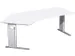 Bureau d’angle 680-820x2166x1130mm retour à gauche blanc pieds en C