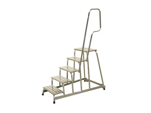 Montagetrap Aluminium H1 0m 5treden Platform Treden Traanplaat Leuning