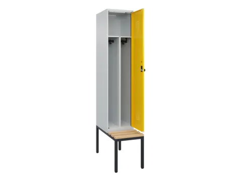 locker met bank,voor scheiding van kleding,HxBxD 2120x400x815mm,1vak