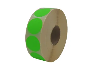 Etiket Rond Fluor Groen 35mm Op rol 2000 Stuks - 1