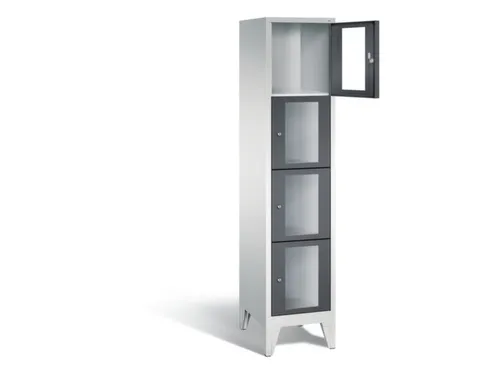 Lockerkast 1850x420x500mm 1x4 vakken Cilinderslot Poten, RAL7021