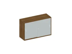 Schuifdeurkast 770x1200x430mm Romp Noten Decor Front Lichtgrijs