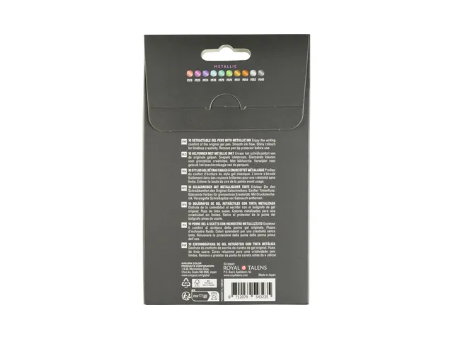 Gelschrijver Sakura Gelly Roll Metallic 08 klikfunctie set à 10 kleur
