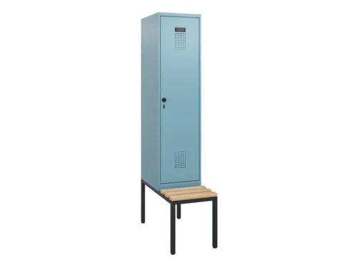 locker met bank,HxBxD 1950x400x815mm,1vak,vak B 400mm,draaigrendel