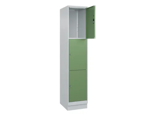 lockerkast,HxBxD 1950x400x500mm,1x3vakken,vak B 400mm,cil.-slot,sokkel