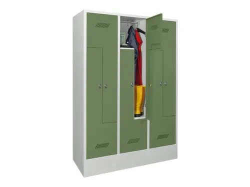 Z-garderobekast,HxBxD 1850x1200x500mm,RAL7035,front RAL6011