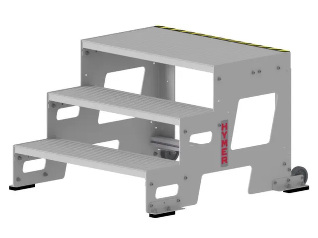 bordestrap,verrijdbaar,bordes H 0,6m,3treden,aluminium