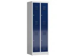 Dubbeldekse garderobekast 1800x590x500mm 2x2vak klink RAL7035 RAL5010