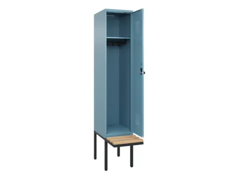 locker met bank,HxBxD 2120x400x815mm,1vak,vak B 400mm,draaigrendel
