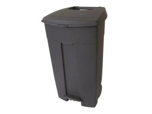 afvalbak,1x120l,HxBxD 890x560x480mm,romp PE grijs,deksel PE grijs