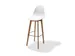 tabouret de bar PP-coque d’assise blanc de repose-pieds circulaire
