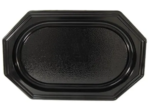 Cateringschaal Gerecycleerd PET 55x36cm 8 Hoek Zwart Pak 10 Stuks