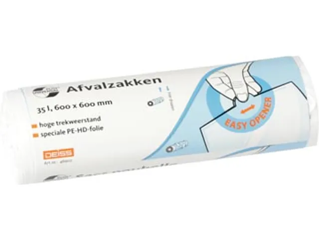 Universal Plus vuilniszak 10 micron 60x60cm wit 35L rol 50st.