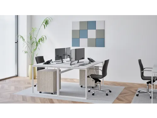 Akoestische PET-vilt wandtegels 30x30cm Combi Blauw 12 Stuks